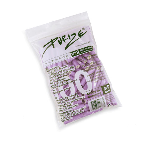 Purize 9mm 'REGULAR' - Activated Charcoal Filters - Bag of 100