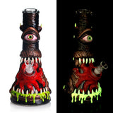 3D "Glow in the Dark" Monster Bong - 32 cm Hand-Painted Thick Glass Waterpipe
