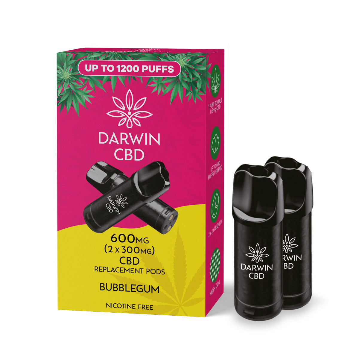 Darwin CBD - 2 x Spare Vape Pods - 900mg CBD / CBG ( 2 x 450mg Pods) The JuicyJoint Darwin CBD - 2 x Spare Vape Pods - 900mg CBD / CBG ( 2 x 450mg Pods) The JuicyJoint