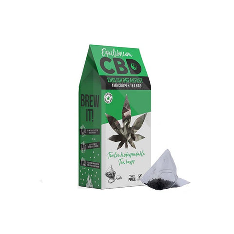 SALE!! Equilibrium CBD - Full Spectrum English Breakfast Tea Bags - Box of 12