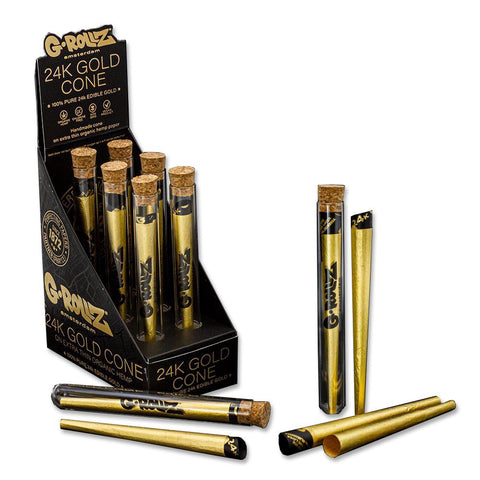 G-Rollz - 24K Gold Pre-Rolled Cone in Glass Tube