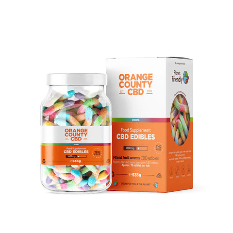 Orange County CBD - Gummy Worms - Large Tub 535g