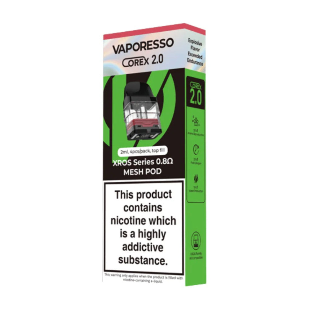 Vaporesso - XROS Series Replacement Pod 2ml - Corex 3 - 0.8 Ohm Mesh - The JuicyJoint Vaporesso - XROS Series Replacement Pod 2ml - Corex 3 - 0.8 Ohm Mesh - The JuicyJoint