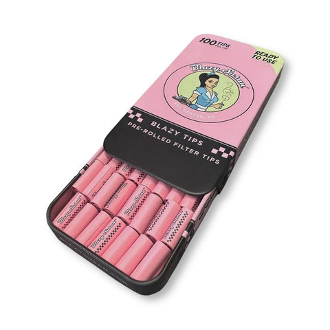 Blazy Susan - 100 x Pink Pre-Rolled Filter Tips in a Tin