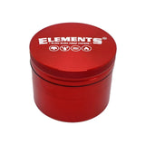 Elements - Red Aluminium 4 Part Grinder - Various Sizes