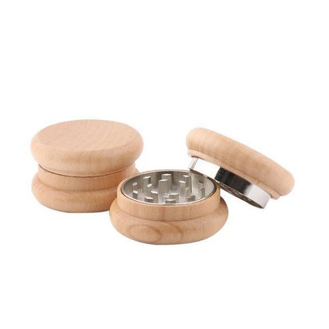 Wooden 2 Part Grinder 50mm with Metal Grinding Diamond Teeth