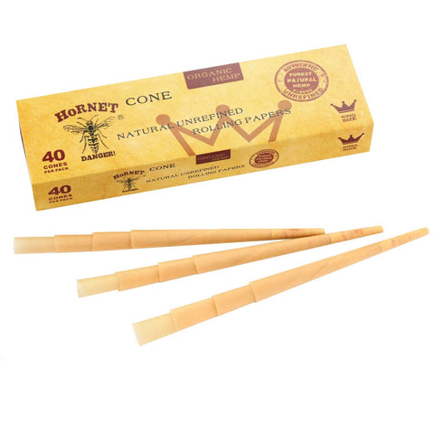 Hornet Organic Hemp Cones x 40 - King Size Brown