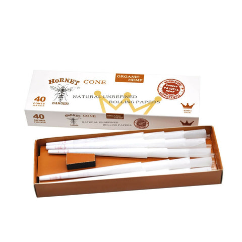 Hornet Organic Hemp Cones x 40 - King Size White
