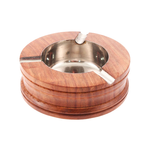Wood And Nickel Ashtray