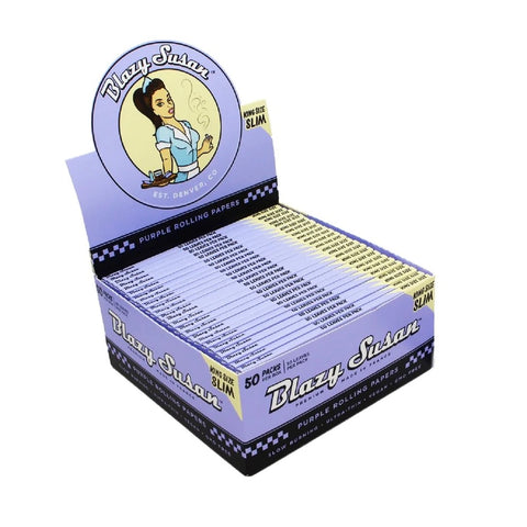 Blazy Susan - King Size Slim - Purple Rolling Papers - Box of 50