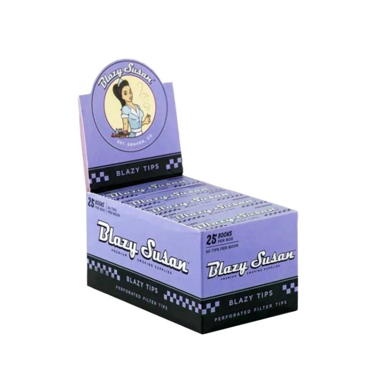 Blazy Susan Purple Perforated Filter Tips Box of 25 The JuicyJoint