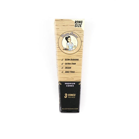 Blazy Susan - King Size - Unbleached Brown Pre-Rolled Cones Pack of 3