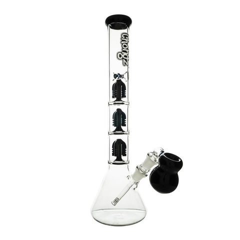 Chongz - 37cm "Black Nasty" 3-Percolator Waterpipe Bong
