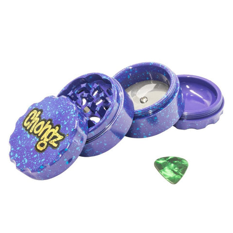 Chongz Grinder - Purple & Blue Splatter - 4 Part Metal 60mm