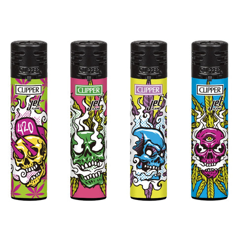 Clipper - Jet Flame Lighter - High Skulls