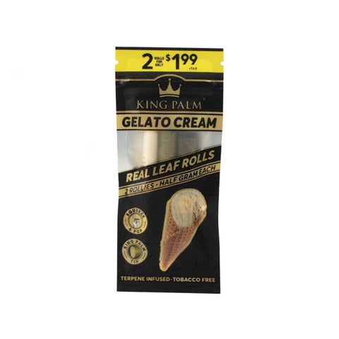 King Palm - Gelato Cream - Terpene Infused Palm Leaf Blunts - Rollie Pack of 2