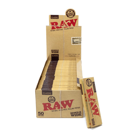 RAW - Classic Single Wide Papers - Box of 50