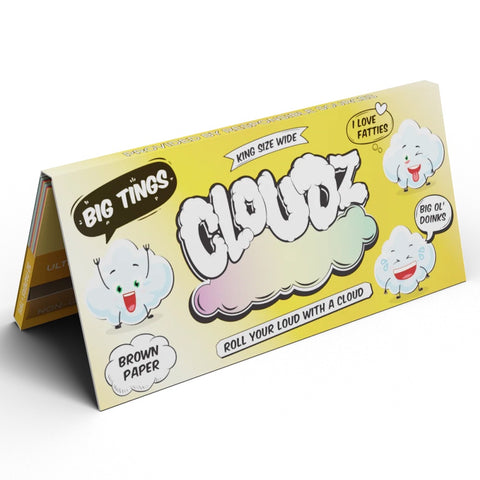 Cloudz - Brown - Big Tings 'WIDE' King Size Rolling Papers + Tips