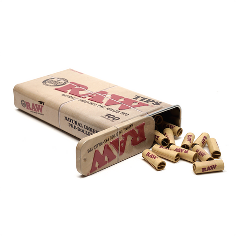 Raw - Kingsize Stash Tin With Pre Rolled Roach Tips x 100 - The JuicyJoint