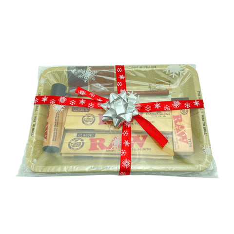 RAW Classic -  Rolling Tray Christmas Gift Set with Magnetic Cover - Small