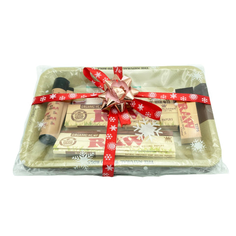 RAW Organic - Rolling Tray Christmas Gift Set with Magnetic Cover - Small