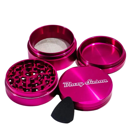 4 Inch 4 Layer Metal Herb Grinder – 100mm Extra Large Big Crusher, Black