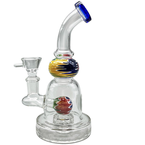 The Wave - Glass Mini Percolator - 17cm Dab Adaptable Bong - GWP802