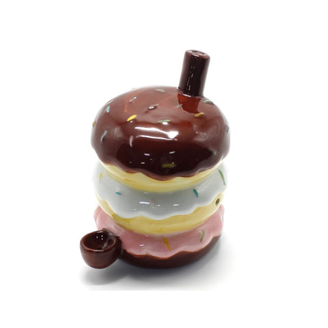 Ceramic Stacked Doughnut - Pipe Bong