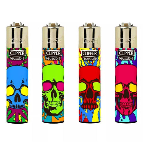 Clipper Lighters - Colourful Skulls