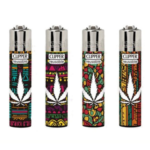 Clipper Lighters - Reggae Pattern Leaves