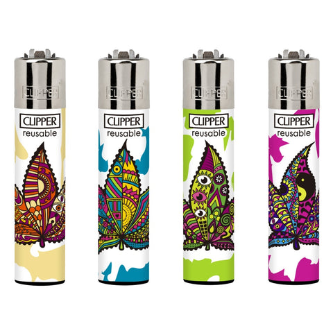 Clipper Lighter - Trippy Leaves 1