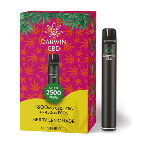 Darwin CBD - Pre Filled Pod Vape Kit - 1800mg CBD / CBG (4 x 450mg Pod The JuicyJoint Darwin CBD - Pre Filled Pod Vape Kit - 1800mg CBD / CBG (4 x 450mg Pod The JuicyJoint