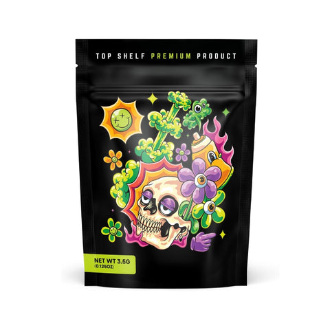 Designed Mylar Bag - Skull Top Shelf Premium - 9.8cm x 13cm - Each