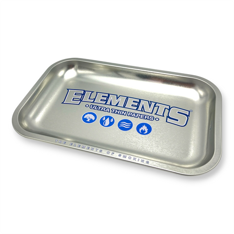 Elements Chrome - Medium Silver Metal Rolling Tray