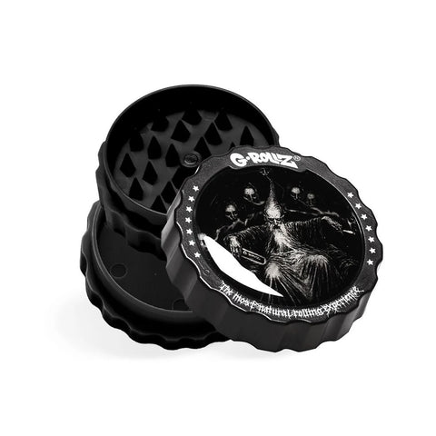 G-Rollz Dark Matter – 3-Part Acrylic Black Grinder 53mm with Storage