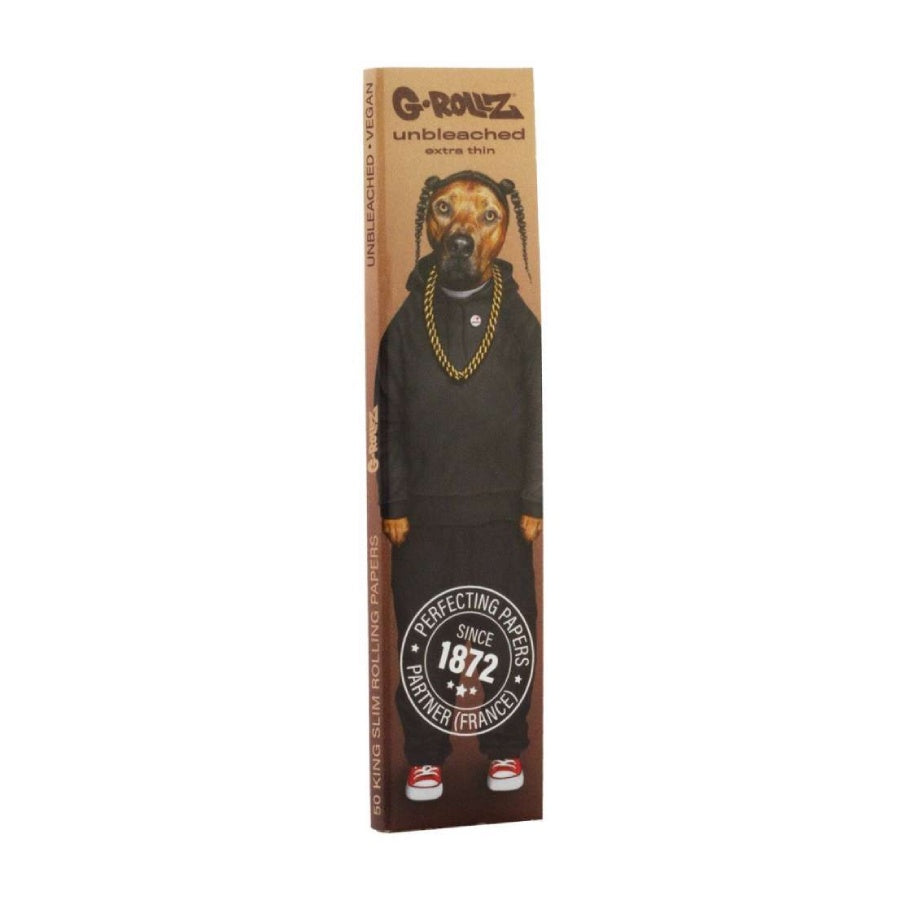 G-ROLLZ - King Size Unbleached Rolling Papers - Pets Rock 'Rap