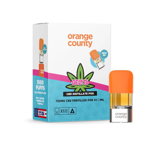 Orange County - Broad Spectrum CBD Replacement Pods -  750mg CBD - 700 Puffs