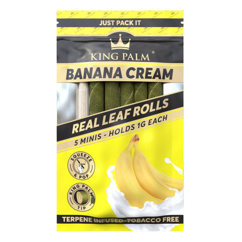 King Palm - Banana Cream - Hand Rolled Palm Leaf Blunts - Mini Pack of 5