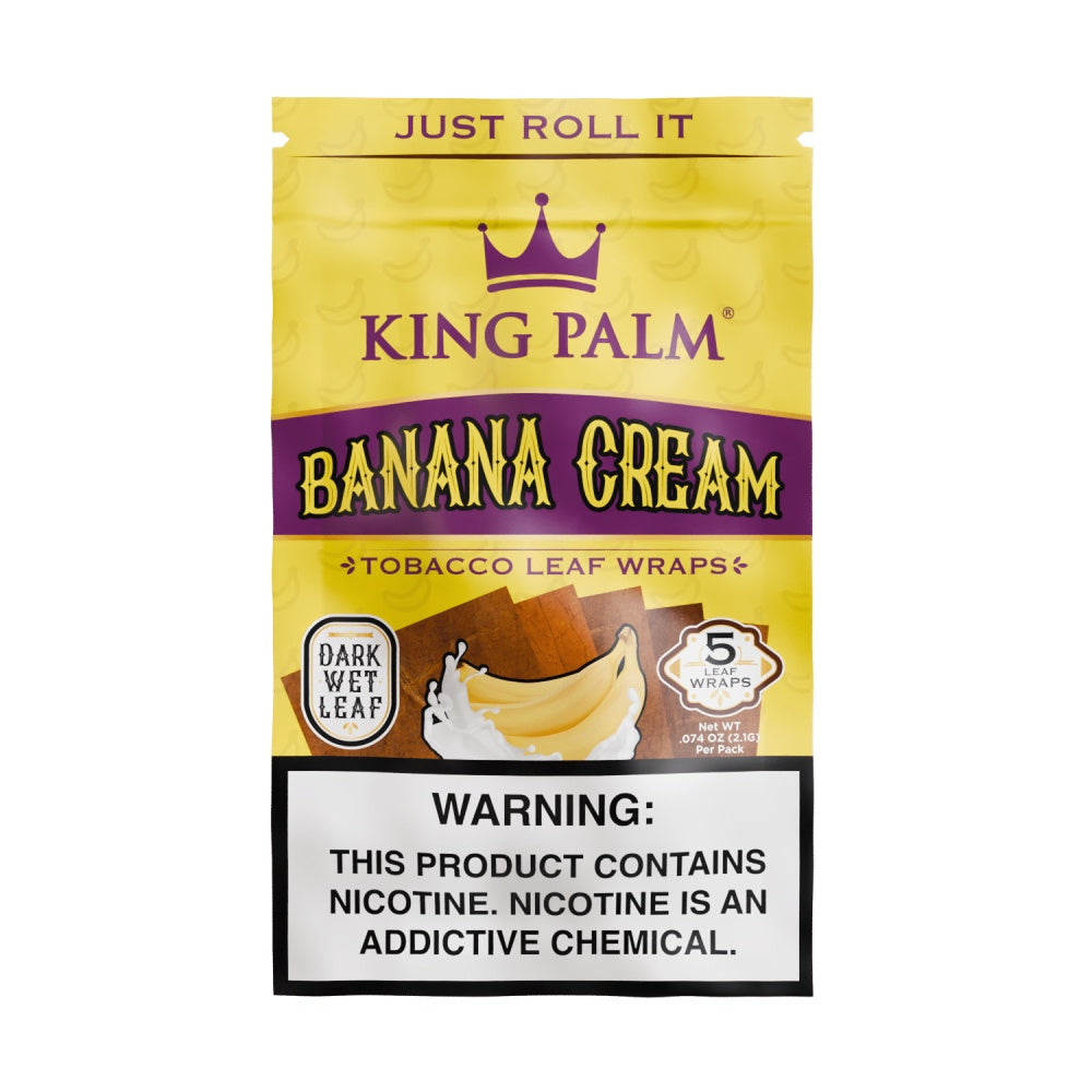 king palm tobacco leaf wraps Green Mini 5pk-8ct tobacco free King Palm - Banana Cream