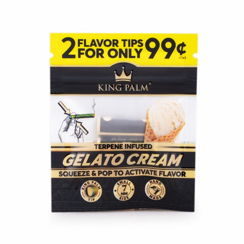 King Palm - Terpene Infused Organic Corn Husk Tips - Gelato Cream - Pack of 2