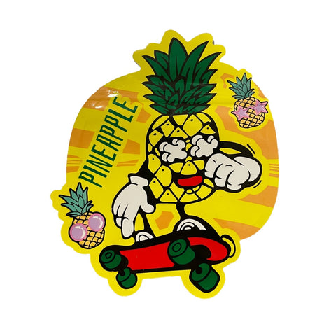 Pineapple Skater - Custom Shape Mylar Bags - 15.5cm x 12cm - Pack of 8
