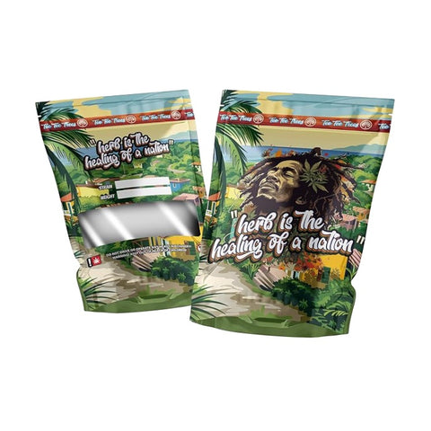 Designed Window Mylar Bag 3.5g - Herb is the Healing of a Nation - Pack of 20