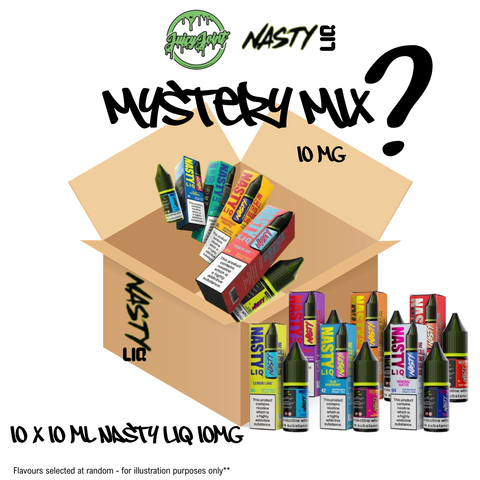 Nasty Liq - 10mg Mystery Mix 10 Pack - 10ml Nicotine Salts & E-Liquids