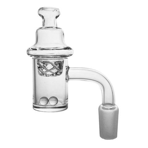 Quartz Banger, Carb Cap and Pearls Set - 14mm Male - Clear Glass Cover - XQN22