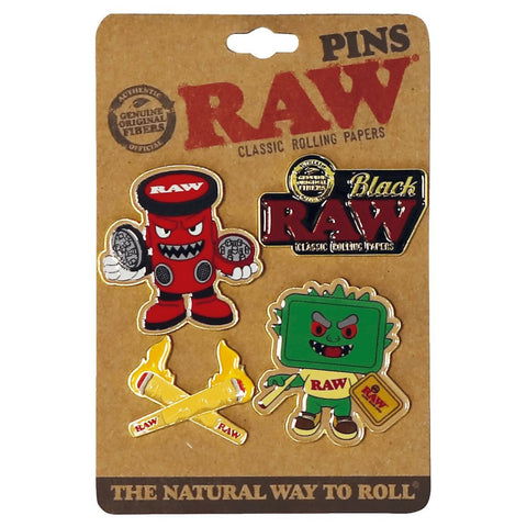 RAW - Mini Assorted Pin Badges Set 2 - Mixed Pack of 4