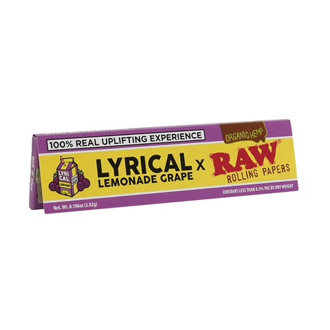 Raw x Lyrical Lemonade - GRAPE Kingsize 'WIDE' - Organic Hemp Rolling Papers
