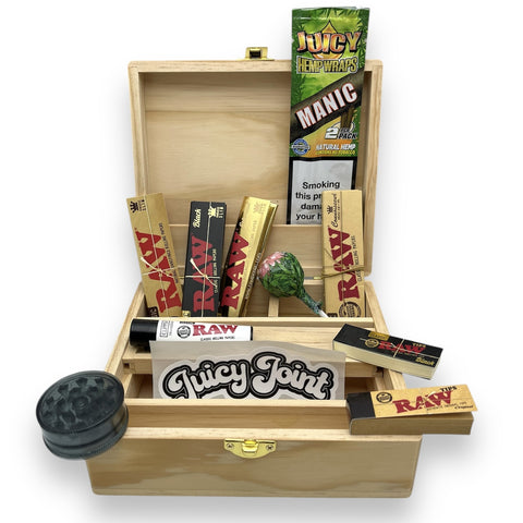 Chongz x RAW - Wooden Rolling Box - Medium Gift Set