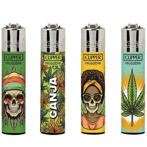 Clipper Lighters - Rasta Leaves