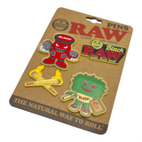 RAW - Mini Assorted Magnetic Pin Badges Set 2 - Mixed Pack of 4