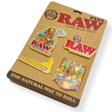 RAW - Mini Assorted Pin Badges - Mixed Pack of 4